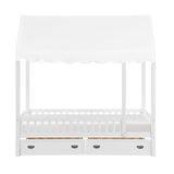 Sloane White Twin Canopy Platform Bed by Homelegance at Eve Furniture