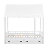 Sloane White Twin Canopy Platform Bed