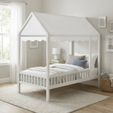 Sloane White Twin Canopy Platform Bed