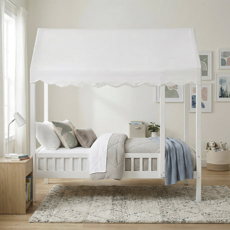 Sloane White Twin Canopy Platform Bed by Homelegance at Eve Furniture