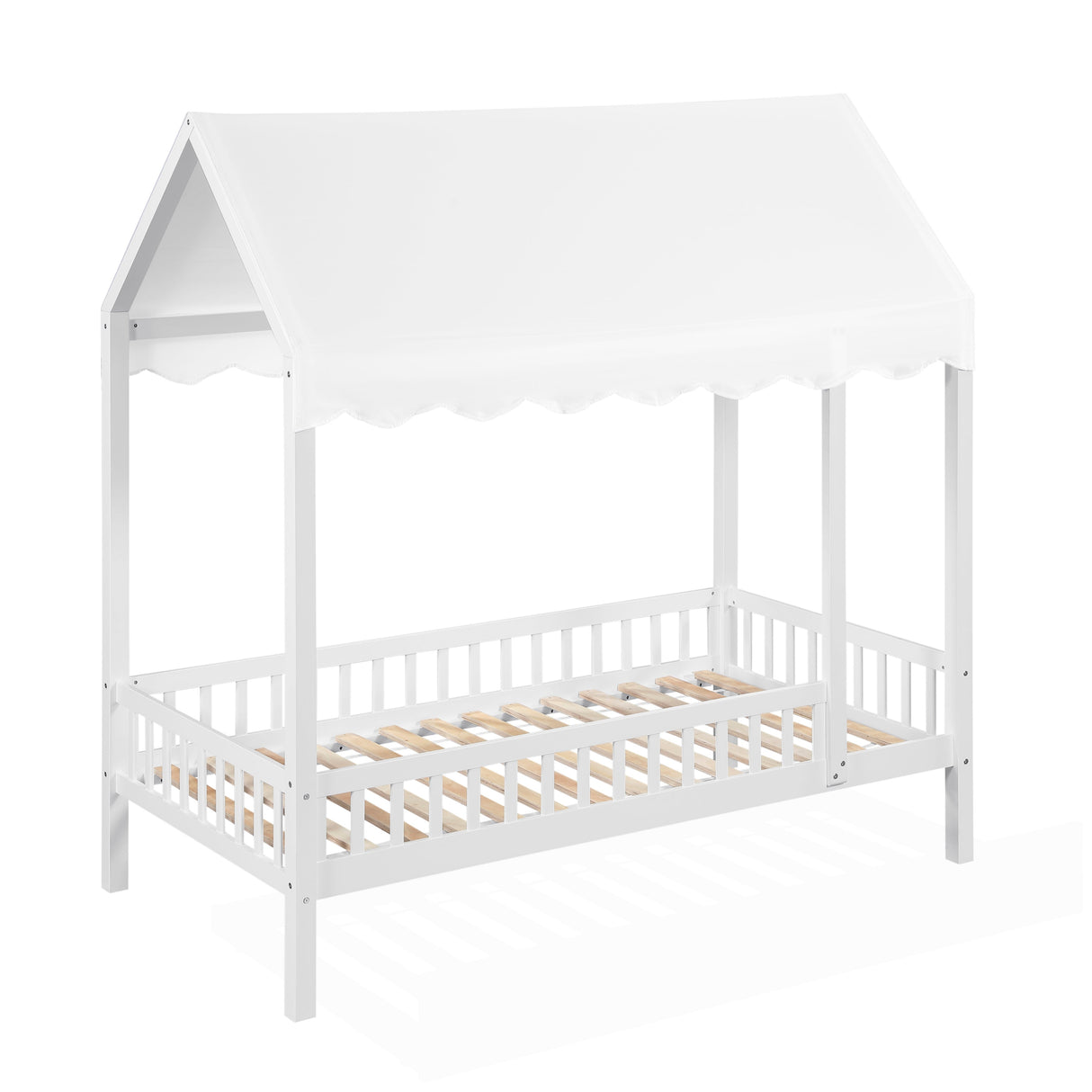 Sloane White Twin Canopy Platform Bed