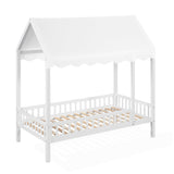 Sloane White Twin Canopy Platform Bed
