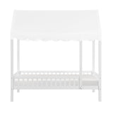Sloane White Twin Canopy Platform Bed