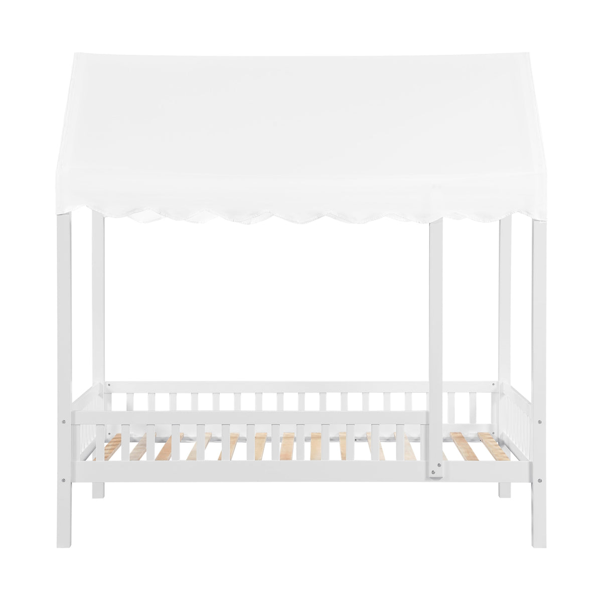 Sloane White Twin Canopy Platform Bed by Homelegance at Eve Furniture
