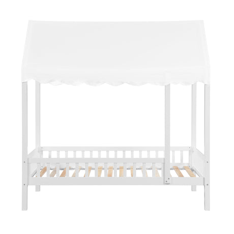 Sloane White Twin Canopy Platform Bed by Homelegance at Eve Furniture