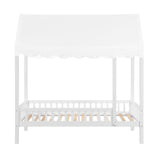 Sloane White Twin Canopy Platform Bed