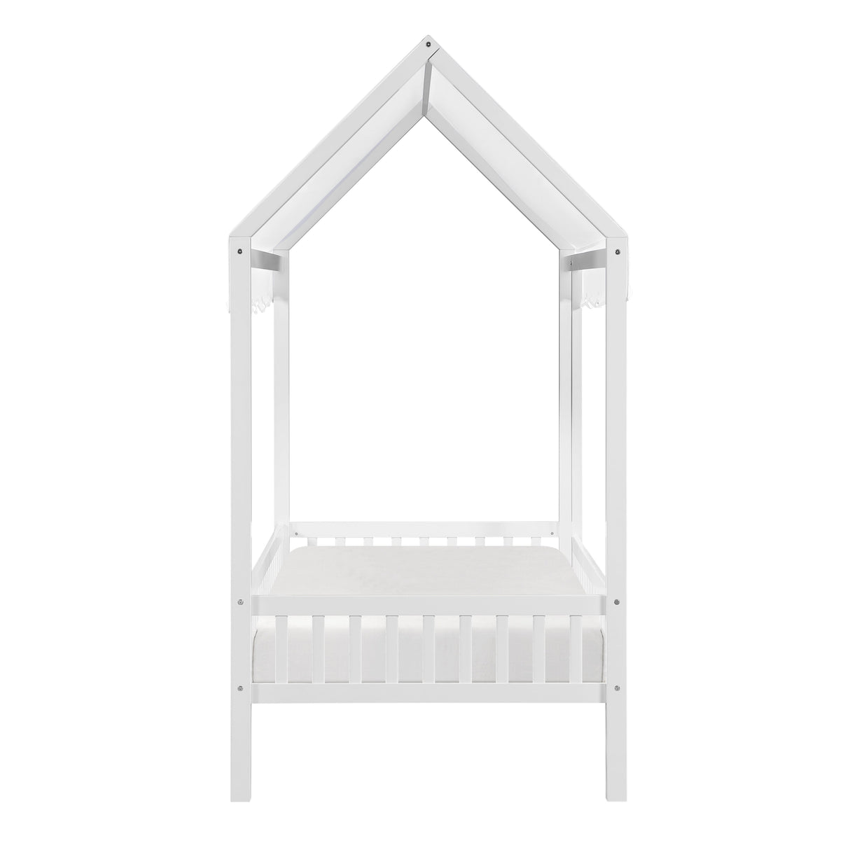 Sloane White Twin Canopy Platform Bed
