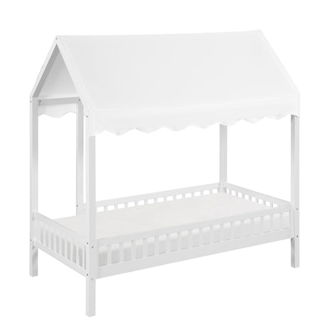 Sloane White Twin Canopy Platform Bed by Homelegance at Eve Furniture
