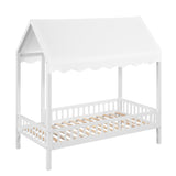 Sloane White Twin Canopy Platform Bed