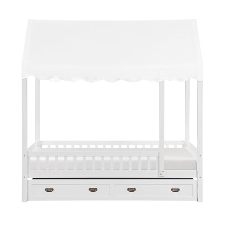 Sloane White Twin Canopy Platform Bed by Homelegance at Eve Furniture