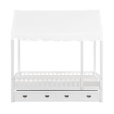 Sloane White Twin Canopy Platform Bed