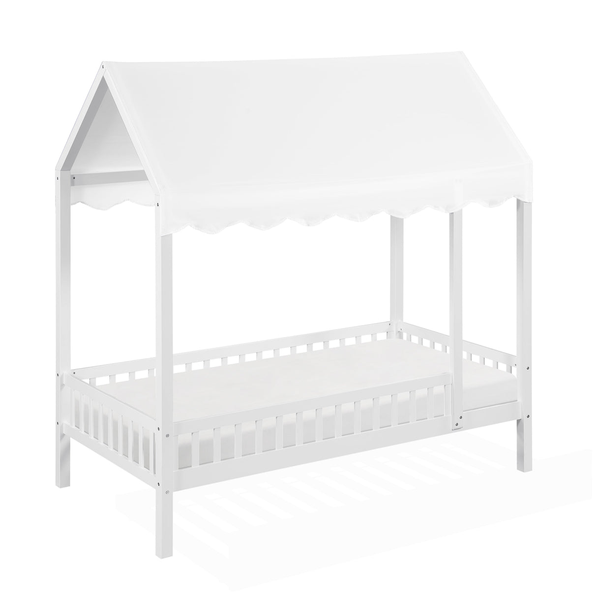 Sloane White Twin Canopy Platform Bed