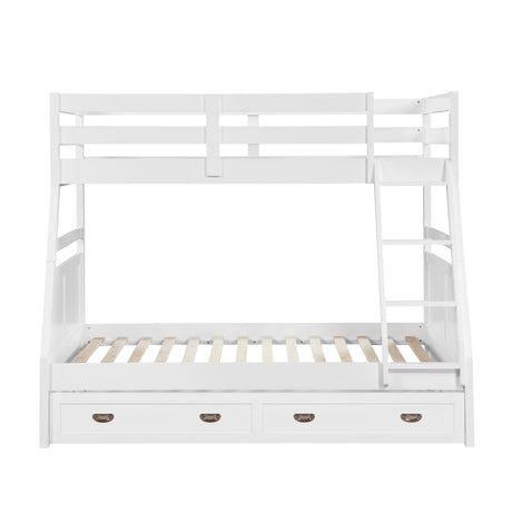 Sloane White Twin/Full Bunk Bed by Homelegance at Eve Furniture