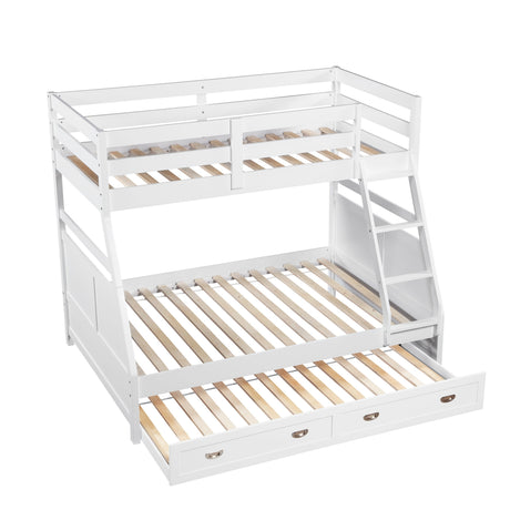 Sloane White Twin/Full Bunk Bed by Homelegance at Eve Furniture