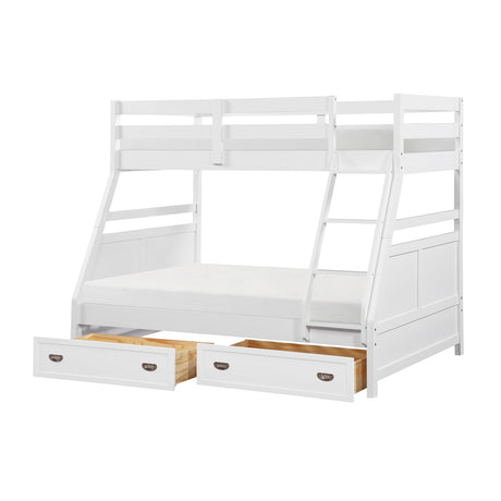 Sloane White Twin/Full Bunk Bed by Homelegance at Eve Furniture