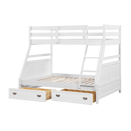 Sloane White Twin/Full Bunk Bed by Homelegance at Eve Furniture