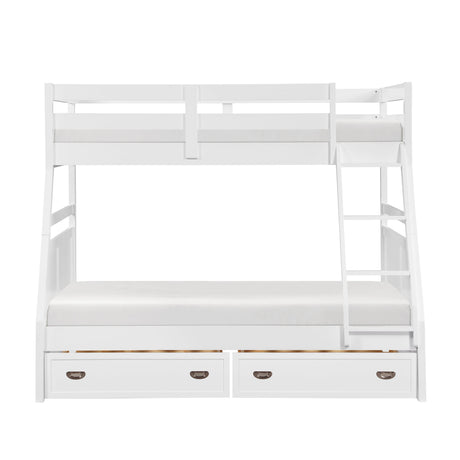 Sloane White Twin/Full Bunk Bed by Homelegance at Eve Furniture