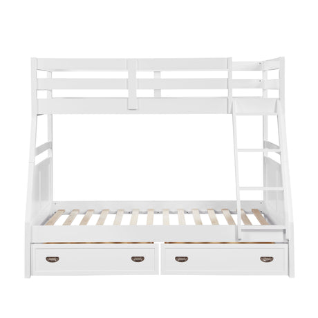 Sloane White Twin/Full Bunk Bed by Homelegance at Eve Furniture