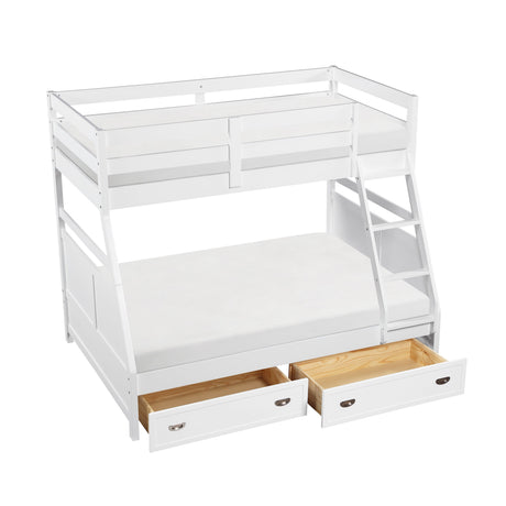 Sloane White Twin/Full Bunk Bed by Homelegance at Eve Furniture