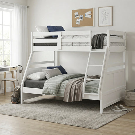 Sloane White Twin/Full Bunk Bed by Homelegance at Eve Furniture