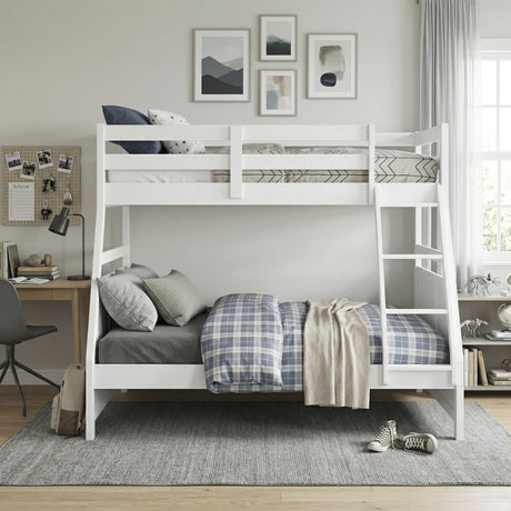 Sloane White Twin/Full Bunk Bed by Homelegance at Eve Furniture