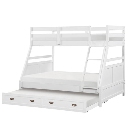 Sloane White Twin/Full Bunk Bed by Homelegance at Eve Furniture