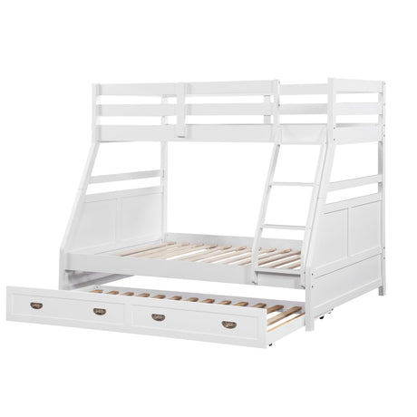 Sloane White Twin/Full Bunk Bed by Homelegance at Eve Furniture