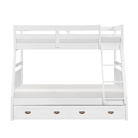 Sloane White Twin/Full Bunk Bed by Homelegance at Eve Furniture