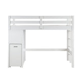 Sloane White Twin/Full Loft Bunk Bed with Chest and Hidden Desk by Homelegance at Eve Furniture