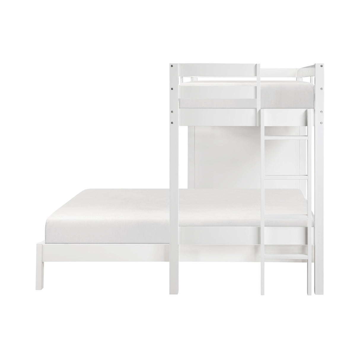 Sloane White Twin/Full Loft Bunk Bed with Chest and Hidden Desk by Homelegance at Eve Furniture