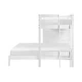 Sloane White Twin/Full Loft Bunk Bed with Chest and Hidden Desk