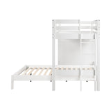 Sloane White Twin/Full Loft Bunk Bed with Chest and Hidden Desk