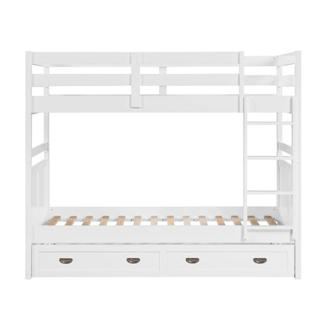 Sloane White Twin/Twin Bunk Bed by Homelegance at Eve Furniture