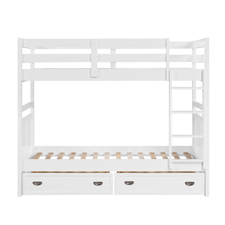 Sloane White Twin/Twin Bunk Bed by Homelegance at Eve Furniture