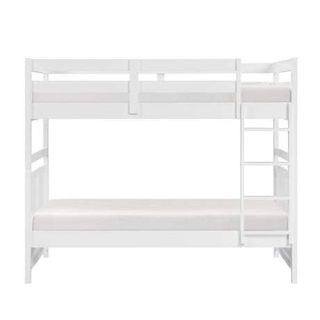 Sloane White Twin/Twin Bunk Bed by Homelegance at Eve Furniture