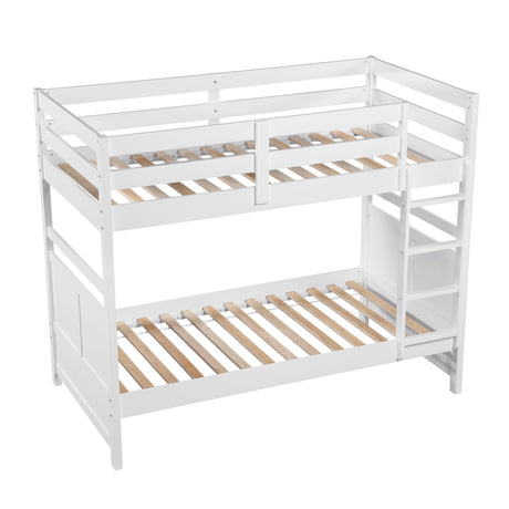 Sloane White Twin/Twin Bunk Bed by Homelegance at Eve Furniture