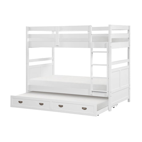 Sloane White Twin/Twin Bunk Bed by Homelegance at Eve Furniture
