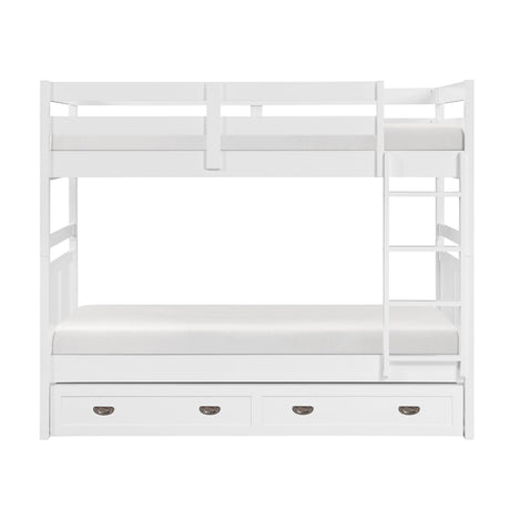 Sloane White Twin/Twin Bunk Bed by Homelegance at Eve Furniture