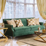 Verdante Emerald Green/Gold Sofa by Furniture of America at Eve Furniture