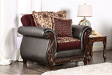 Franklin Burgundy/Espresso Chair by Furniture of America at Eve Furniture