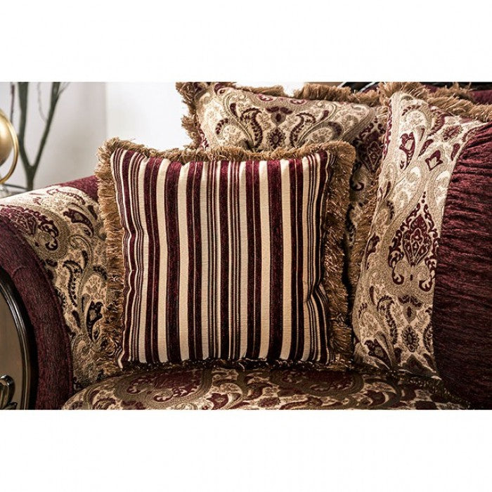Matteo BurgundyBrown Sofa by Furniture of America at Eve Furniture