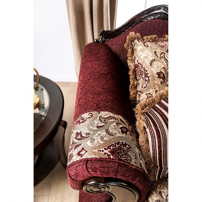 Matteo BurgundyBrown Sofa by Furniture of America at Eve Furniture