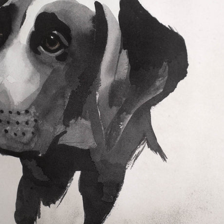 Small Inked Dogs I by Grace Popp a Hand Embellished Textured Framed Art Print Matted under Glass by Mercana at Eve Furniture
