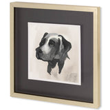 Small Inked Dogs I by Grace Popp a Hand Embellished Textured Framed Art Print Matted under Glass by Mercana at Eve Furniture