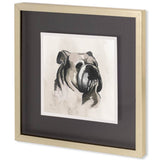 Small Inked Dogs III by Grace Popp a Hand Embellished Textured Framed Art Print Matted under Glass by Mercana at Eve Furniture