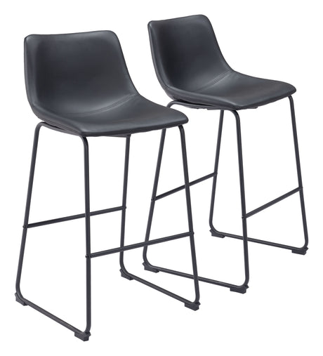 Smart Black Barstool (Set of 2) by Zuomod at Eve Furniture