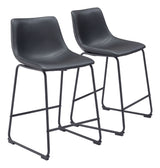 Smart Black Counter Stool (Set of 2) by Zuomod at Eve Furniture