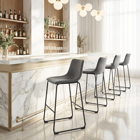 Smart Charcoal Barstool (Set of 2) by Zuomod at Eve Furniture