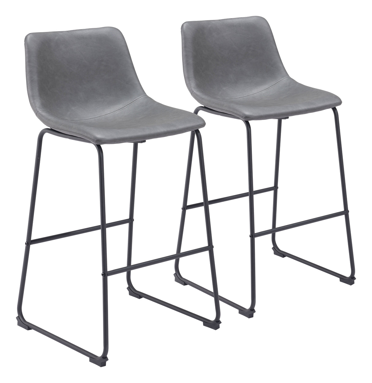 Smart Charcoal Barstool (Set of 2) by Zuomod at Eve Furniture