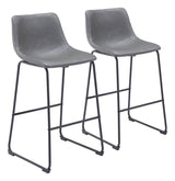 Smart Charcoal Barstool (Set of 2) by Zuomod at Eve Furniture
